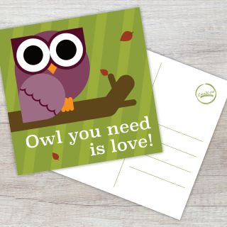Ansichtkaart Owl you need is love!